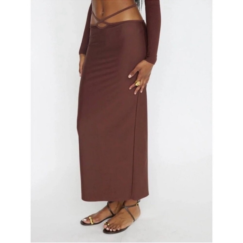 Mott50 Chocolate Brown Maxi Skirt M/L - Picture 3 of 5